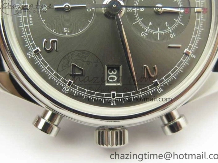 MIROTIME 0516 Portuguese Chrono SS ZF 1:1 Best Edition Gray Dial SS On Black Leather Strap A ZipUp 7215